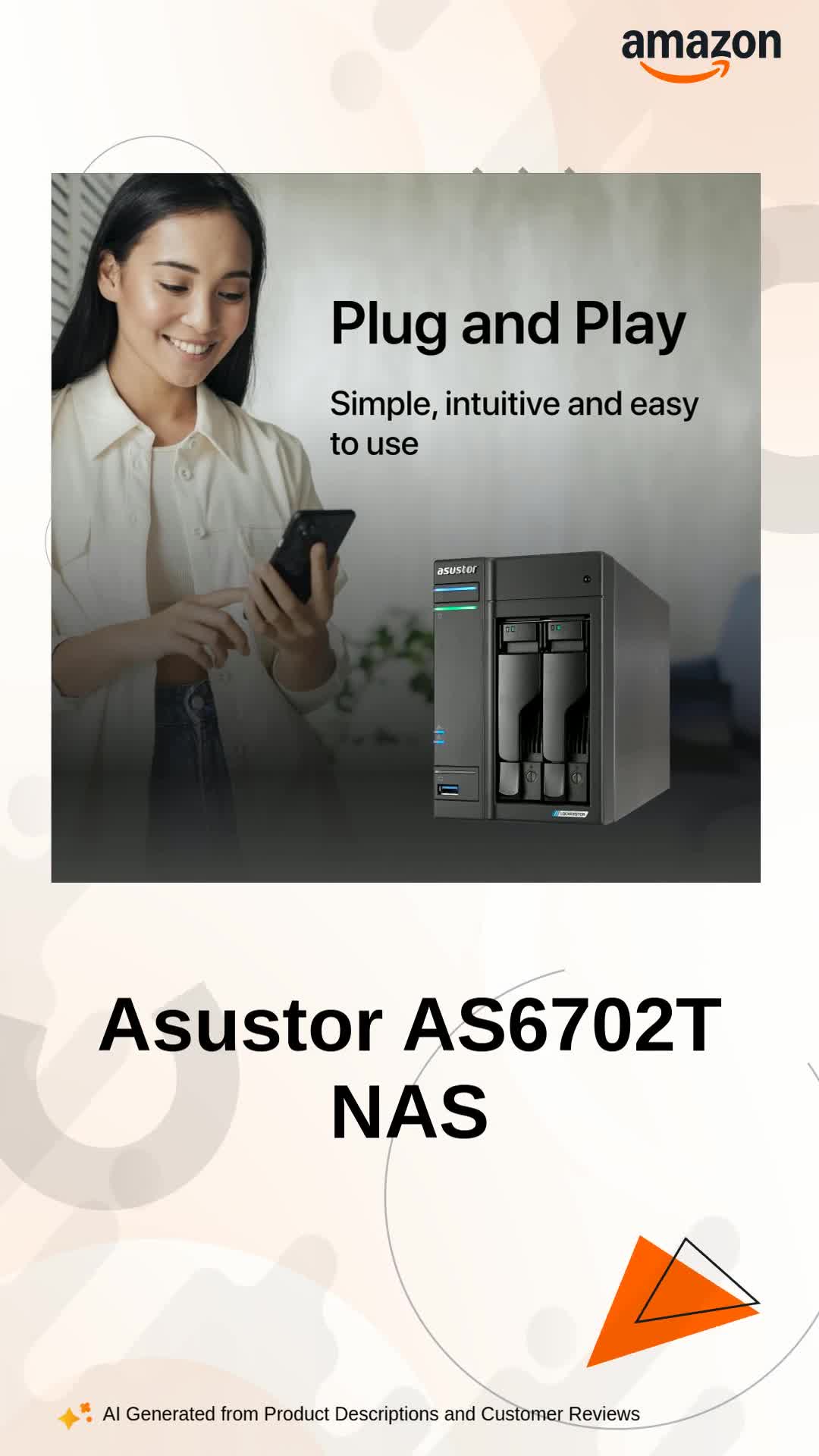 Asustor Lockerstor 2 Gen2 AS6702T - 2 Bay NAS, Intel Quad-Core 2.0
